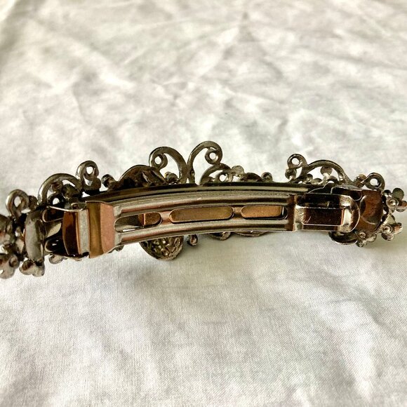 Crystal Rhinestone Encrusted Fancy Barrette Clip for Formal Occasions